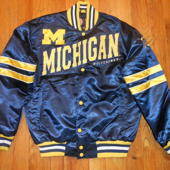 RR Designs Other - Michigan Wolverines Satin Snap Button Jacket RR